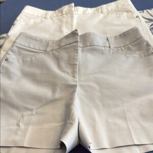 2 pair White House Black Market WhiteBermuda Shorts Tailored Cotton Blend